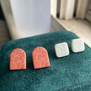 Detailed Clay Earrings